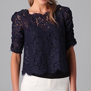 Joie Navy Lace Top